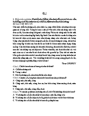 Đề kiểm tra khảo sát học sinh giỏi Tiếng việt lớp 3